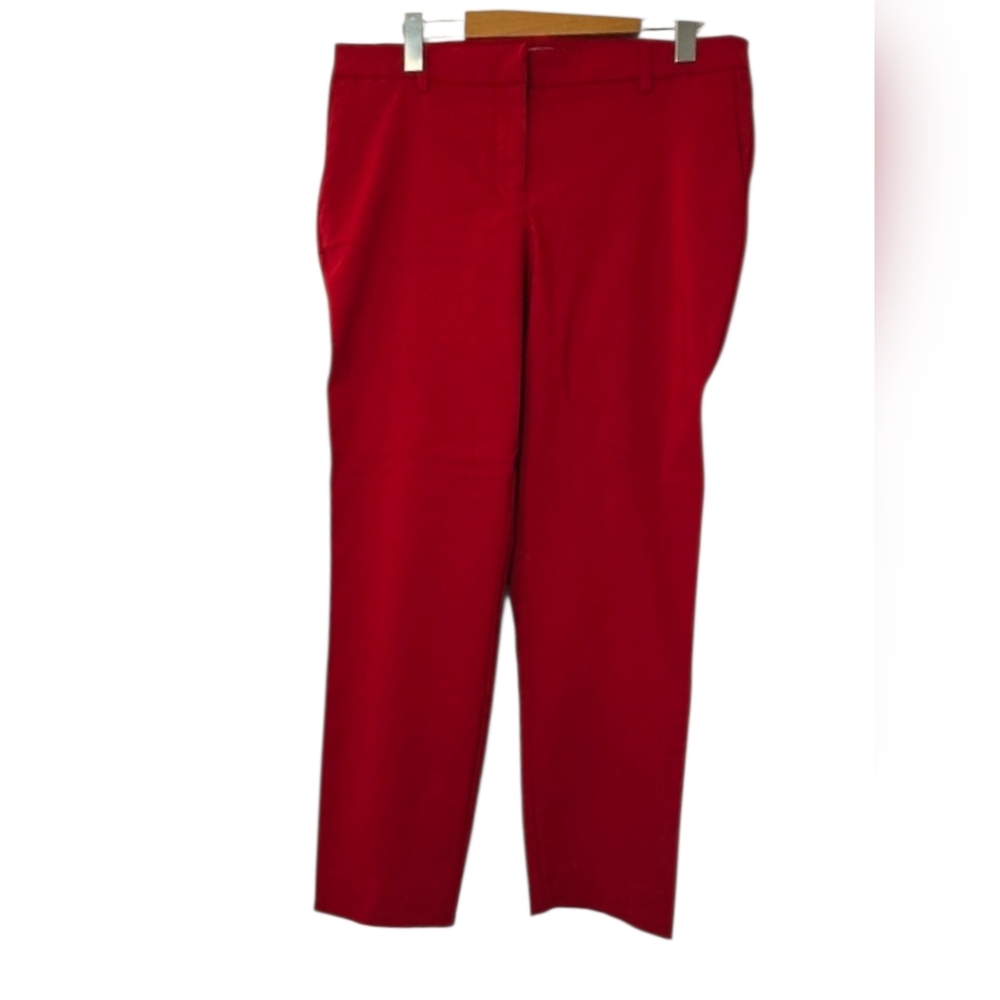 Kenar Red Ankle Cropped Dress Pants Size 12 Womens Career Workwear